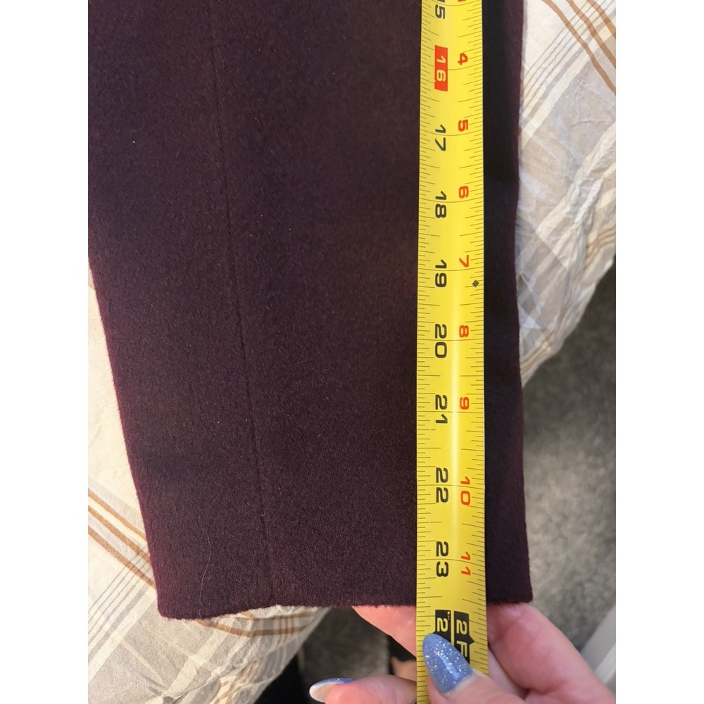 Vtg Kristen Blake Bordeaux 100% Wool Maxi Coat Sz 16 USA Old Money Quiet Luxury - Picture 14 of 16